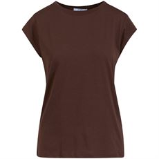 CC HEART ❤️ T-SHIRT, BASIS ROUND NECK T-SHIRT, CHOCOLATE NUT